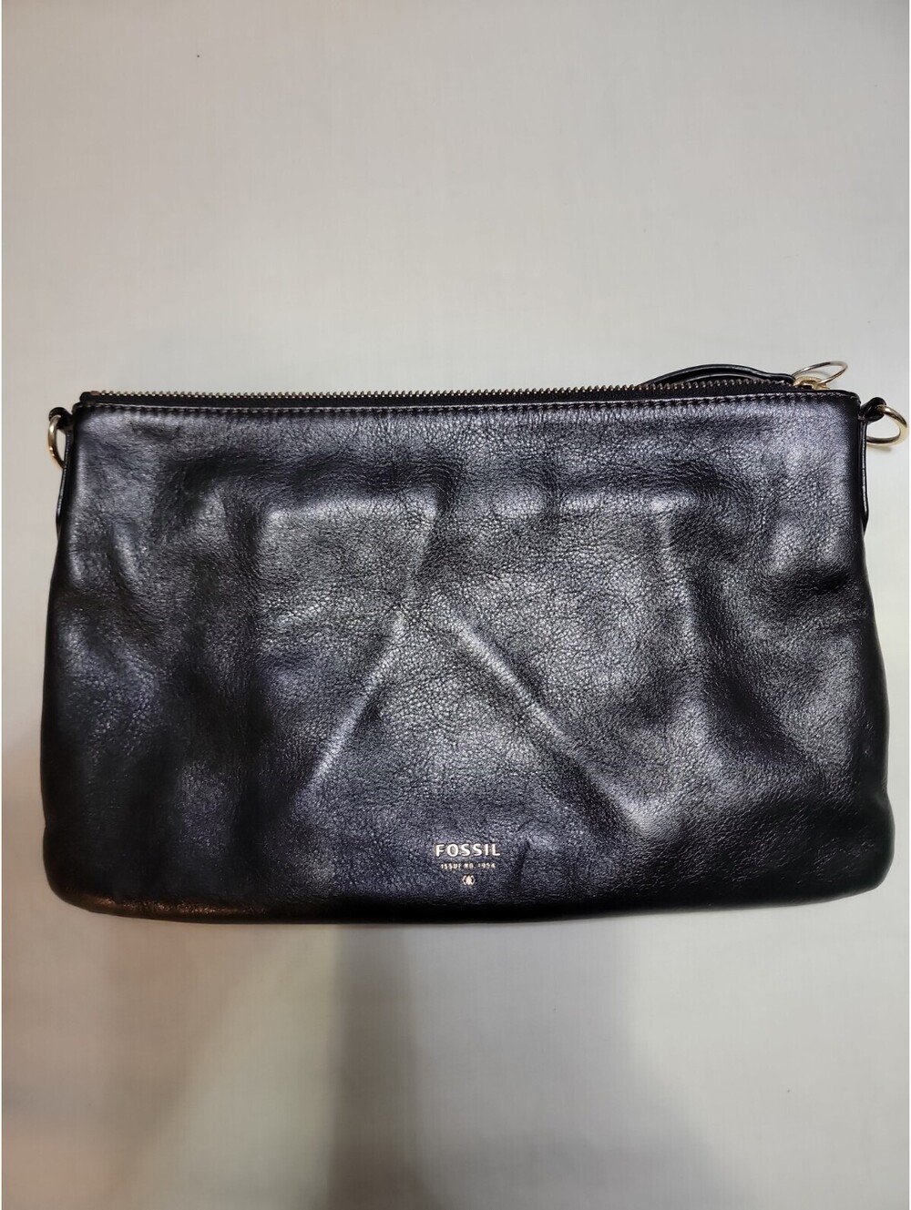 fossil Navy Blue leather crossbody bag Read